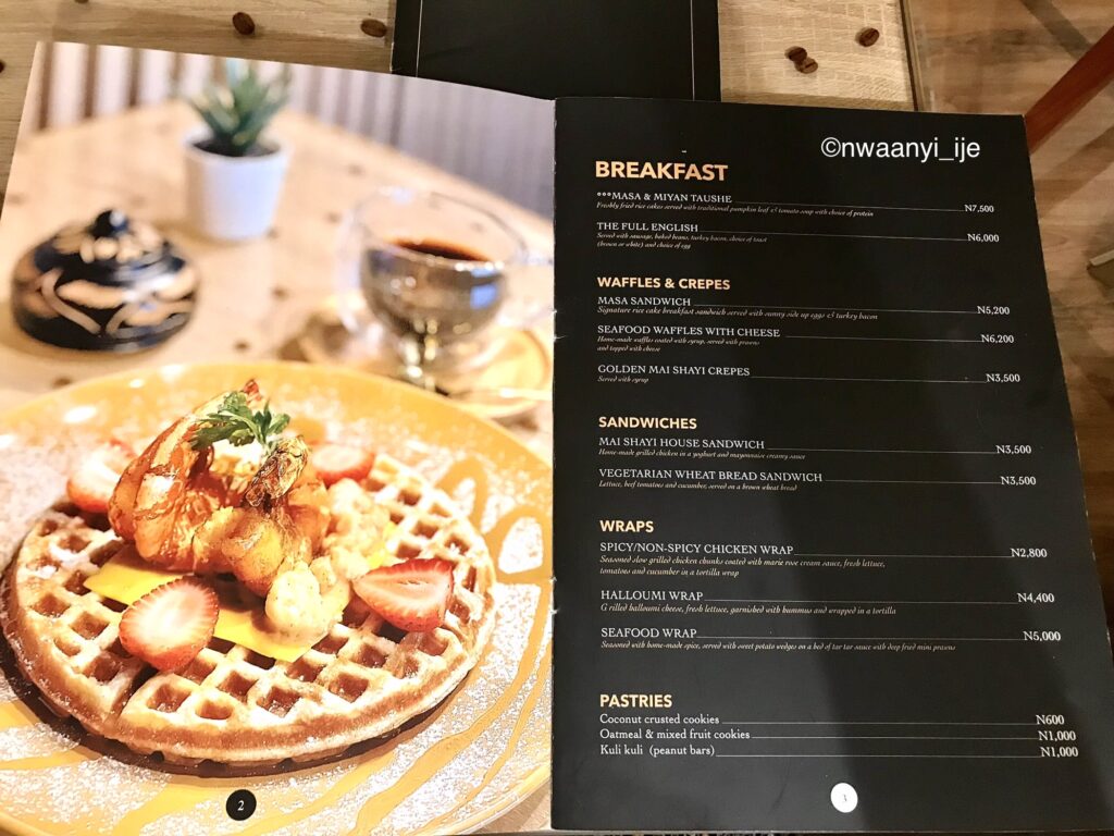 breakfast menu