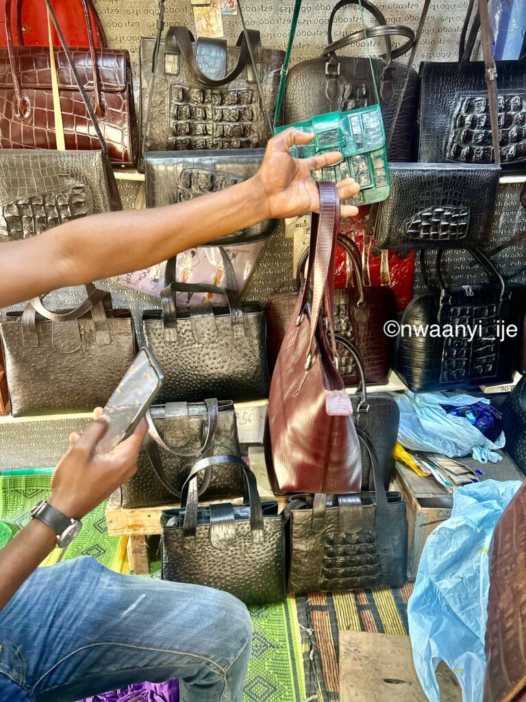 cross section of bags at Soumboudioune market